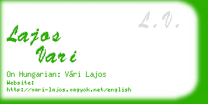 lajos vari business card
